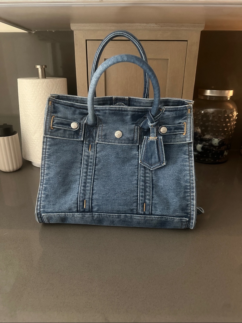 Gap 5 pocket Denim Tote Bag - light Blue
